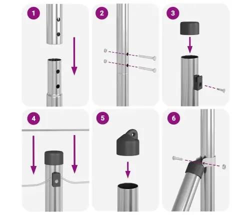 Tvora Su Stulpais Sidabro 1.4 X 10 M Plienas