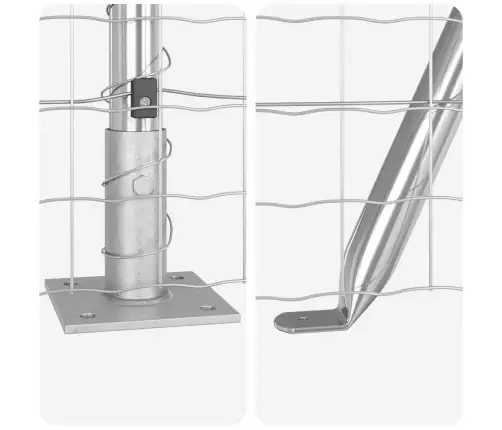 Eiro Žogs Ar 7 Flangētām Stabiem 1.6X10 M Cinkots Tērauds Vidaxl