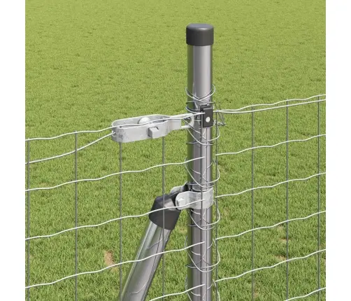 Eiro Žogs Ar 7 Flangētām Stabiem 1.6X10 M Cinkots Tērauds Vidaxl