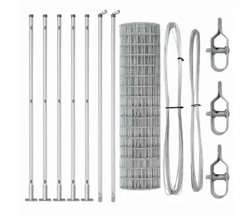 Euro Žogs Ar 7 Flangētām Kolonnām 1X10 M Cinkots Tērauds Vidaxl