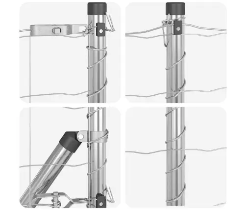 Eiro Žogs Ar 7 Flanged Postiem 1X10 M Cinkots Tērauds Vidaxl