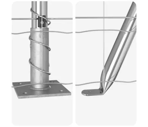Eiro Žogs Ar 7 Flanged Postiem 1X10 M Cinkots Tērauds Vidaxl