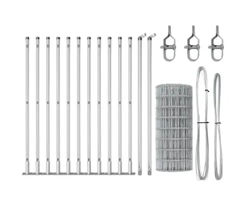 Eiropas Žogs Ar 13 Flanged Stabiem 0.6X25 M Cinkotā Tēraudā Vidaxl