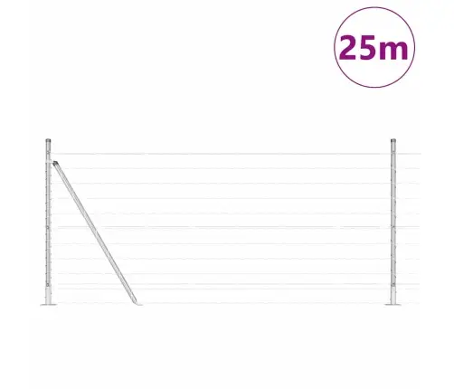 Eiropas Žogs Ar 13 Flanged Stabiem 0.8X25 M Cinkots Tērauds Vidaxl