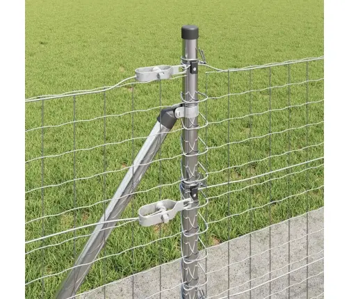 Eiro Žogs Ar 13 Flangētiem Postiem 0.4X50 M Cinkots Tērauds Vidaxl