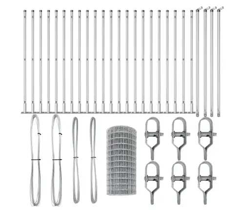 Tvora Su Stulpais Sidabro 0,4 X 50 M Plienas