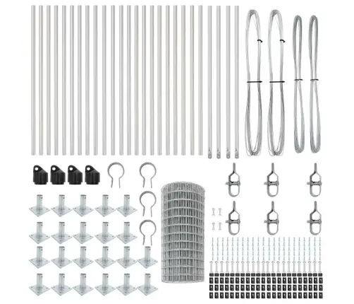 Tvora Su Stulpais Sidabro 0,4 X 50 M Plienas