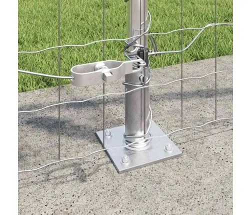 Euro Žogs Ar 7 Flangētiem Stabiem 0.8X10 M Cinkotā Tēraudā Vidaxl