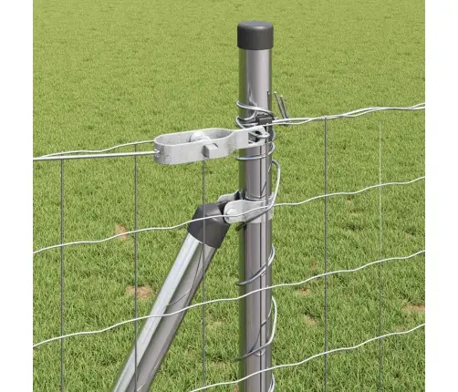 Euro Žogs Ar 7 Flangētiem Stabiem 0.8X10 M Cinkotā Tēraudā Vidaxl