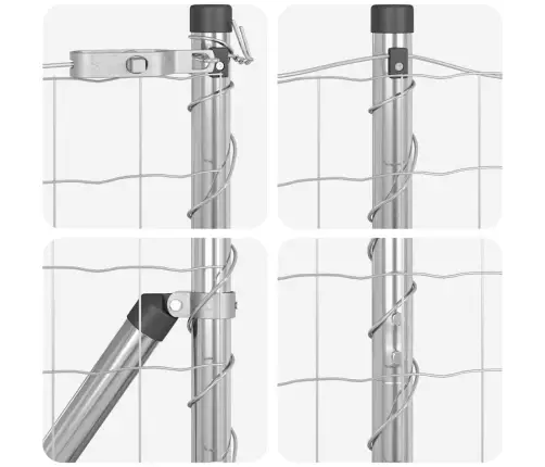 Eiropas Žogs Ar 7 Flanged Postiem 1.5X10 M Cinkots Tērauds Vidaxl