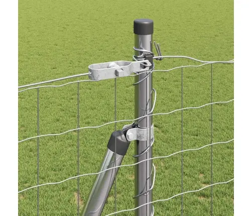 Eiropas Žogs Ar 7 Flanged Postiem 1.5X10 M Cinkots Tērauds Vidaxl