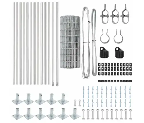 Euro Žogs Ar 13 Flanged Stabiem 0.6X25 M Cinkots Tērauds Vidaxl
