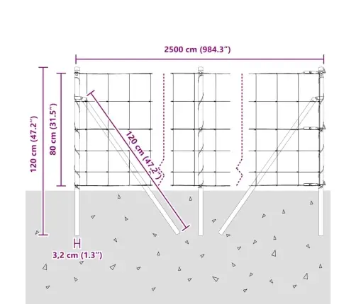 Lauka Žogs 0.8 X 25 M Galvanizēts Tērauds Vidaxl