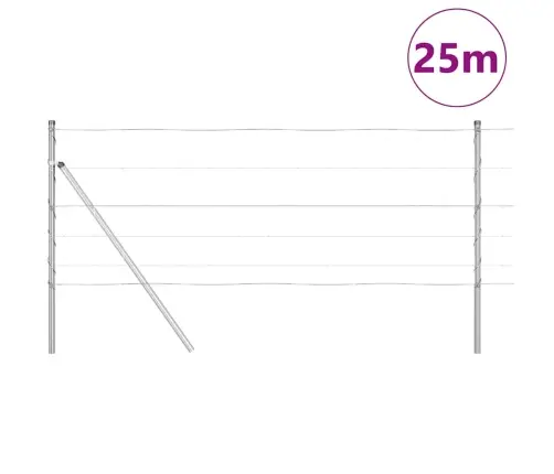 Lauka Žogs 0.8 X 25 M Galvanizēts Tērauds Vidaxl