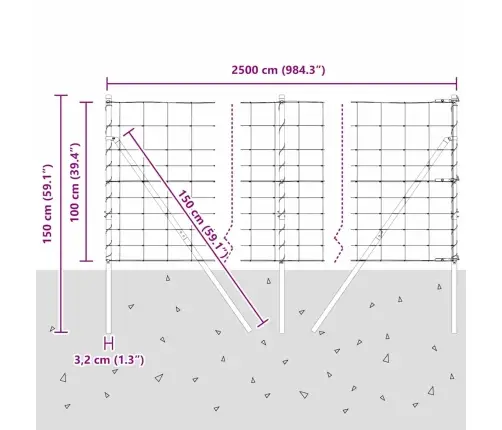 Lauka Žogs 1X25 M Cinkots Tērauds Vidaxl