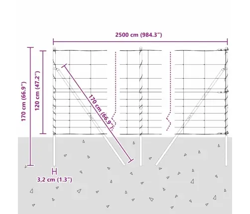 Lauku Žogs 1.2X25 M Cinkots Tērauds Vidaxl