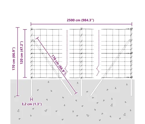 Lauku Žogs 1.2X25 M Cinkots Tērauds Vidaxl