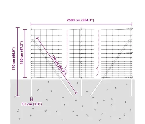 Lauku Žogs 1.2X25 M Cinkots Tērauds Vidaxl
