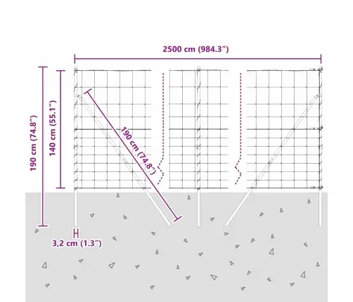 Lauksaimniecības Žogs 1.4X25 M Cinkots Tērauds Vidaxl