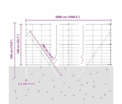 Tvorelės Stulpas Cinkuotas 50 X 1,4 M Plienas