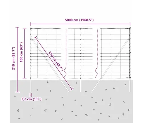Ganyklų Tvora Sidabro 50 X 1.6 M Galvanizuotas Plienas