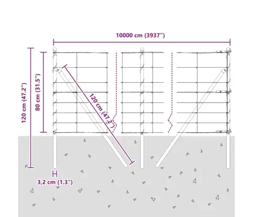 Tvorelės Stulpas Cinkuotas 100 X 0,8 M Plienas