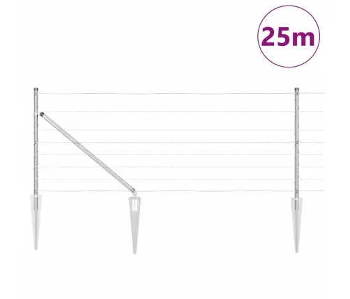 Lauku Žogs 0.8X25 M, Cinkots Tērauds Vidaxl