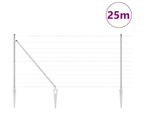 Lauku Žogs 1.2X25 M Cinkots Tērauds Vidaxl