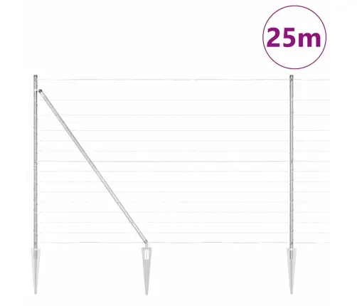 Lauku Žogs 1.6X25 M Cinkotajā Tēraudā Vidaxl