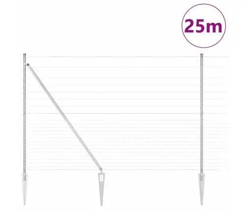 Ganyklų Tvora Sidabro 25 X 1.6 M Galvanizuotas Plienas