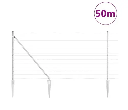 Ārējais Žogs 1,2 X 50 M Cinkots Tērauds Vidaxl