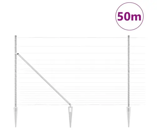 Lauku Žogs 1.5X50 M Cinkots Tērauds Vidaxl