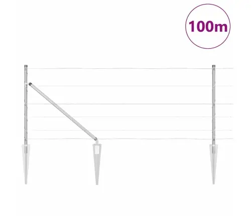 Lauku Žogs 0.8X100 M Cinkots Tērauds Vidaxl