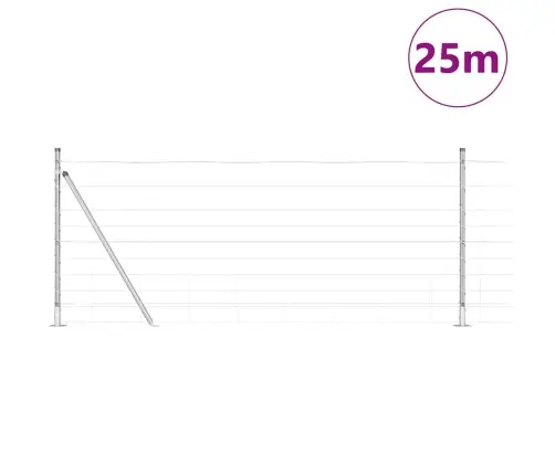 Lauku Žogs 1X25 M Cinkota Tērauda Vidaxl