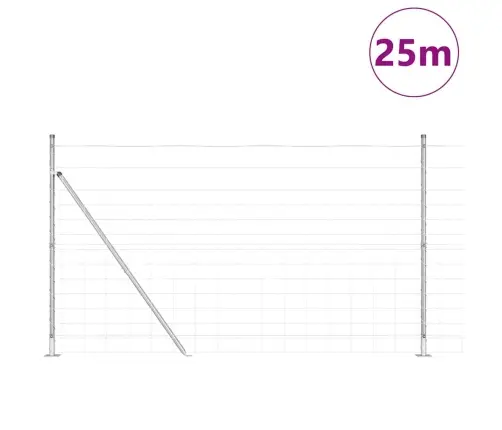 Ganyklų Tvora Sidabro 25 X 1.4 M Galvanizuotas Plienas