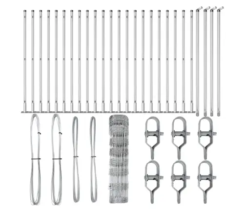 Ganyklų Tvora Sidabro 50 X 0.8 M Galvanizuotas Plienas Ganyklų Tvora Sidabro 50 X 0.8 M Galvanizuotas Plienas