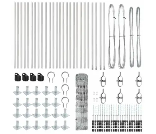 Lauku Žogs 0.8 X 50 M Cinkota Tērauda Vidaxl