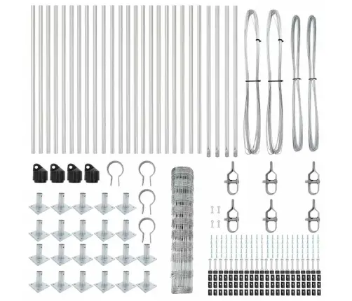 Lauku Žogs 1X50 M Cinkota Tērauda Vidaxl