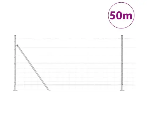Lauka Žogs 1.2X50 M Cinkots Tērauds Vidaxl