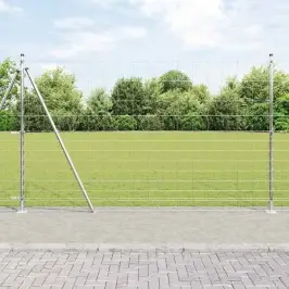 Lauku Žogs Sudraba 50 X 1.5 M Cinkots Tērauds Vidaxl