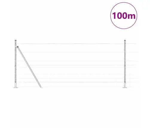 Lauka Žogs 1 X 100 M Cinkots Tērauds Vidaxl
