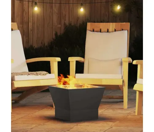 Uguns Bedre Kvadrātveida Melna 40X40X30 Cm Tērauds Vidaxl