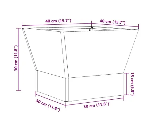 Uguns Bedre Kvadrātveida Melna 40X40X30 Cm Tērauds Vidaxl