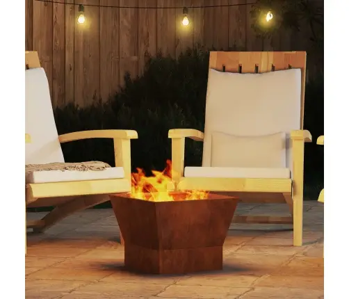 Kvadrātveida Ugunsgrēka Bedrīte 40X40X30 Cm Novecināts Tērauds Vidaxl