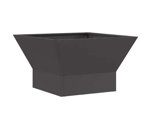 Kvadrātveida Ugunsgrēks Melnā Krāsā 60X60X35 Cm Tērauda Vidaxl