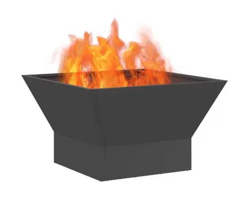 Kvadrātveida Ugunsgrēks Melnā Krāsā 60X60X35 Cm Tērauda Vidaxl