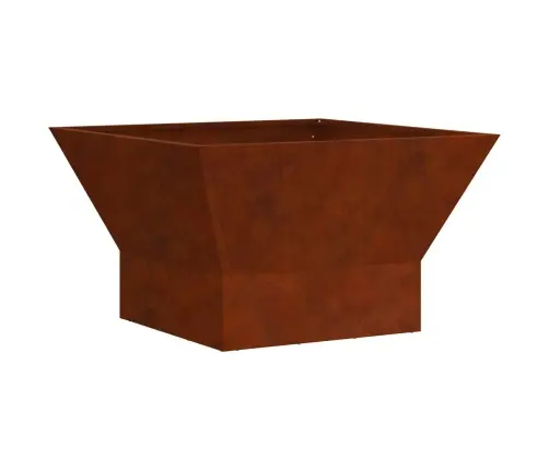 Kvadrātveida Uguns Pits Krāsā 60X60X35 Cm No Novecojusa Tērauda Vidaxl