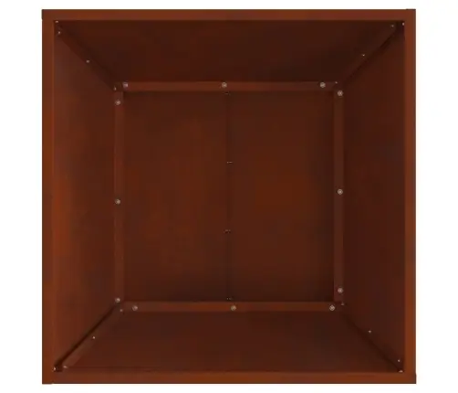 Kvadrātveida Uguns Pits Krāsā 60X60X35 Cm No Novecojusa Tērauda Vidaxl