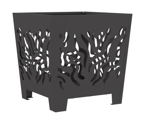 Uguns Bedre Kvadrātveida Melns 40X40X40 Cm Tērauds Vidaxl