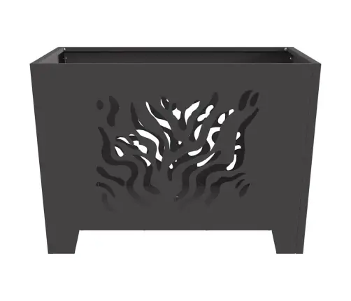 Uguns Bedrīte Kvadrātveida Melna 60X60X40 Cm Tērauds Vidaxl